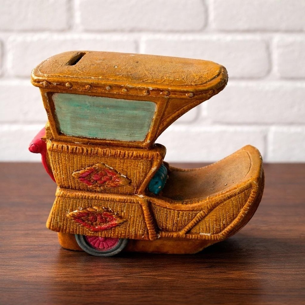 Guarantee Bank Atlantic City NJ Boardwalk Rolling Chair Coin Bank Vintage - Picture 3 of 9